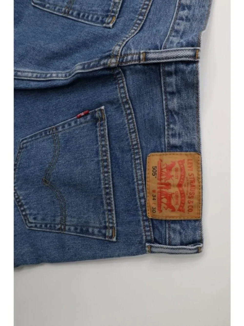 Vintage Y2K Levis 505 Mens 34x30 Faded Regular Straight Leg Denim Jeans Blue